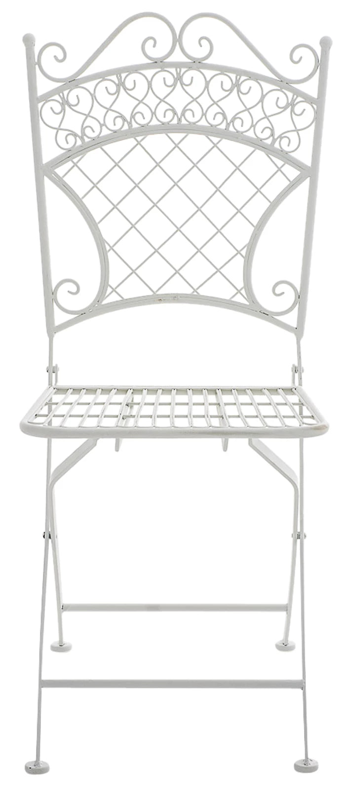 In And OutdoorMatch Tuinstoel Annis - Wit - Set van 2 - Klapstoel - Ijzer - Buitenstoel - Stoel - Hoge kwaliteit - Stijlvolle tuinstoel - Handgemaakt antiek patina Garden Chair