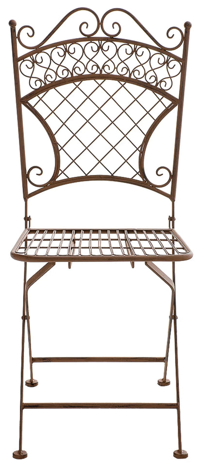 In And OutdoorMatch Tuinstoel Daren - Bruin - Set van 2 - Klapstoel - Ijzer - Buitenstoel - Stoel - Hoge kwaliteit - Stijlvolle tuinstoel - Handgemaakt antiek patina Garden Chair