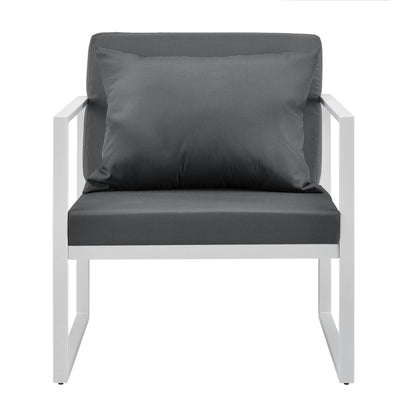 In And OutdoorMatch Tuinstoel Darwin - Tuinfauteuil - Set van 2 - Wit - 70x60x60cm - Metaal - Modern Design Garden Chair