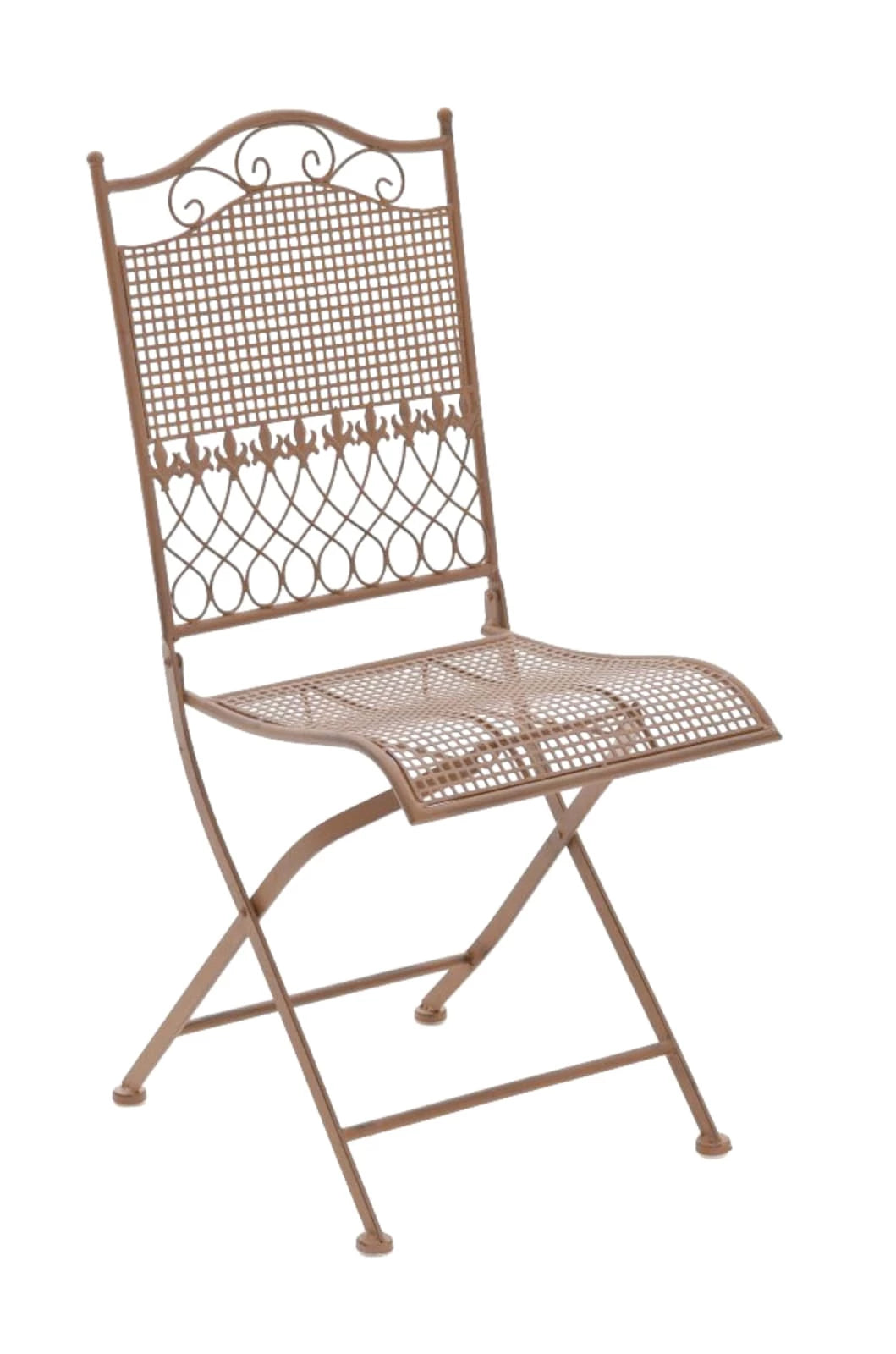 In And OutdoorMatch Tuinstoel Dave - Bruin - Set van 2 - Metaal - Klapstoel - Buitenstoel - Stoel - Hoge kwaliteit - Stijlvolle tuinstoel - Handgemaakt antiek patina Garden Chair