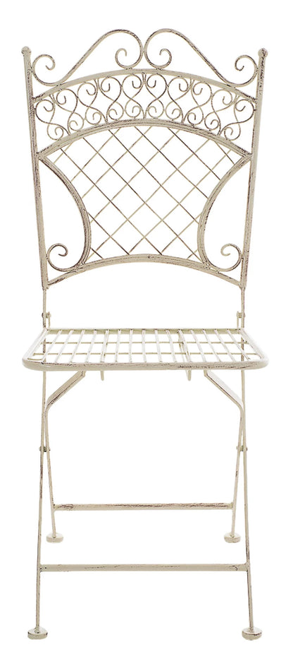 In And OutdoorMatch Tuinstoel Dina - Beige - Set van 2 - Klapstoel - Ijzer - Buitenstoel - Stoel - Hoge kwaliteit - Stijlvolle tuinstoel - Handgemaakt antiek patina Garden Chair