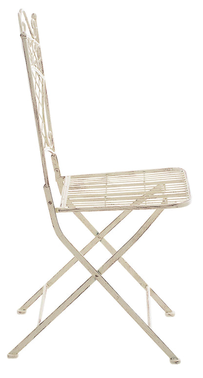 In And OutdoorMatch Tuinstoel Dina - Beige - Set van 2 - Klapstoel - Ijzer - Buitenstoel - Stoel - Hoge kwaliteit - Stijlvolle tuinstoel - Handgemaakt antiek patina Garden Chair