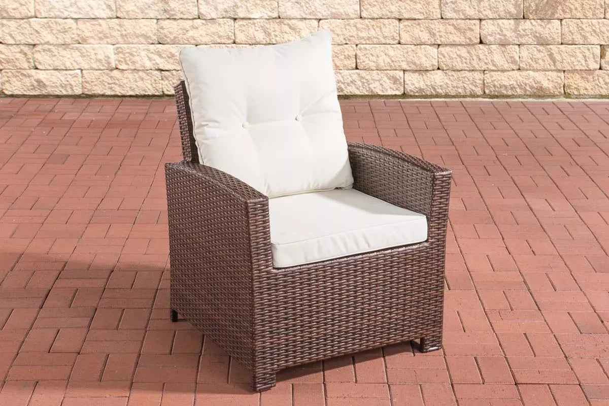 In And OutdoorMatch Tuinstoel Dock - Weerbestendig - Loungestoel look - Wicker - Bruin - Tuinstoelen set van 1 Garden Chair