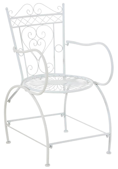 In And OutdoorMatch Tuinstoel Erin - Wit - Set van 2 - Ijzer - Buitenstoel - Stoel - Hoge kwaliteit - Luxe stijlvolle tuinstoel - Handgemaakt antiek patina Garden Chair