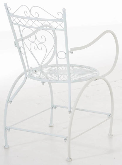 In And OutdoorMatch Tuinstoel Erin - Wit - Set van 2 - Ijzer - Buitenstoel - Stoel - Hoge kwaliteit - Luxe stijlvolle tuinstoel - Handgemaakt antiek patina Garden Chair