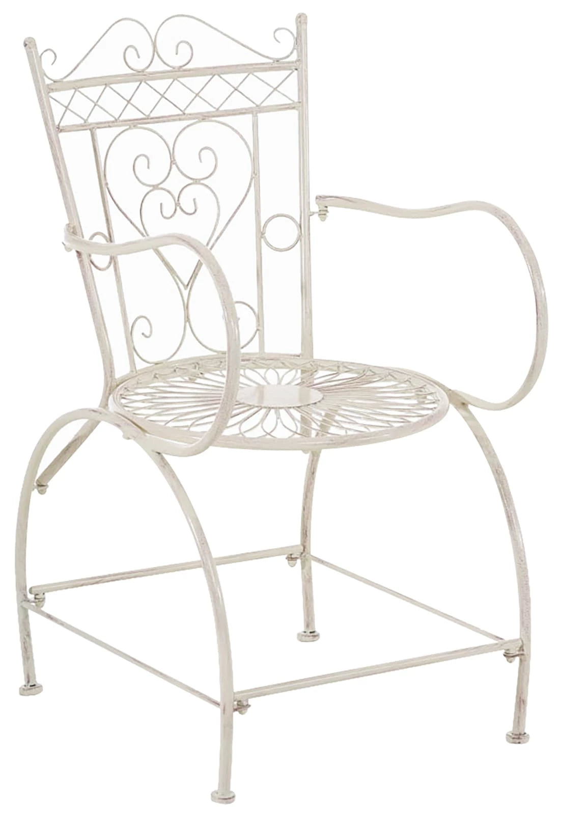 In And OutdoorMatch Tuinstoel Hedy - Antiek Beige - Set van 2 - Ijzer - Buitenstoel - Stoel - Hoge kwaliteit - Luxe stijlvolle tuinstoel - Handgemaakt antiek patina Garden Chair