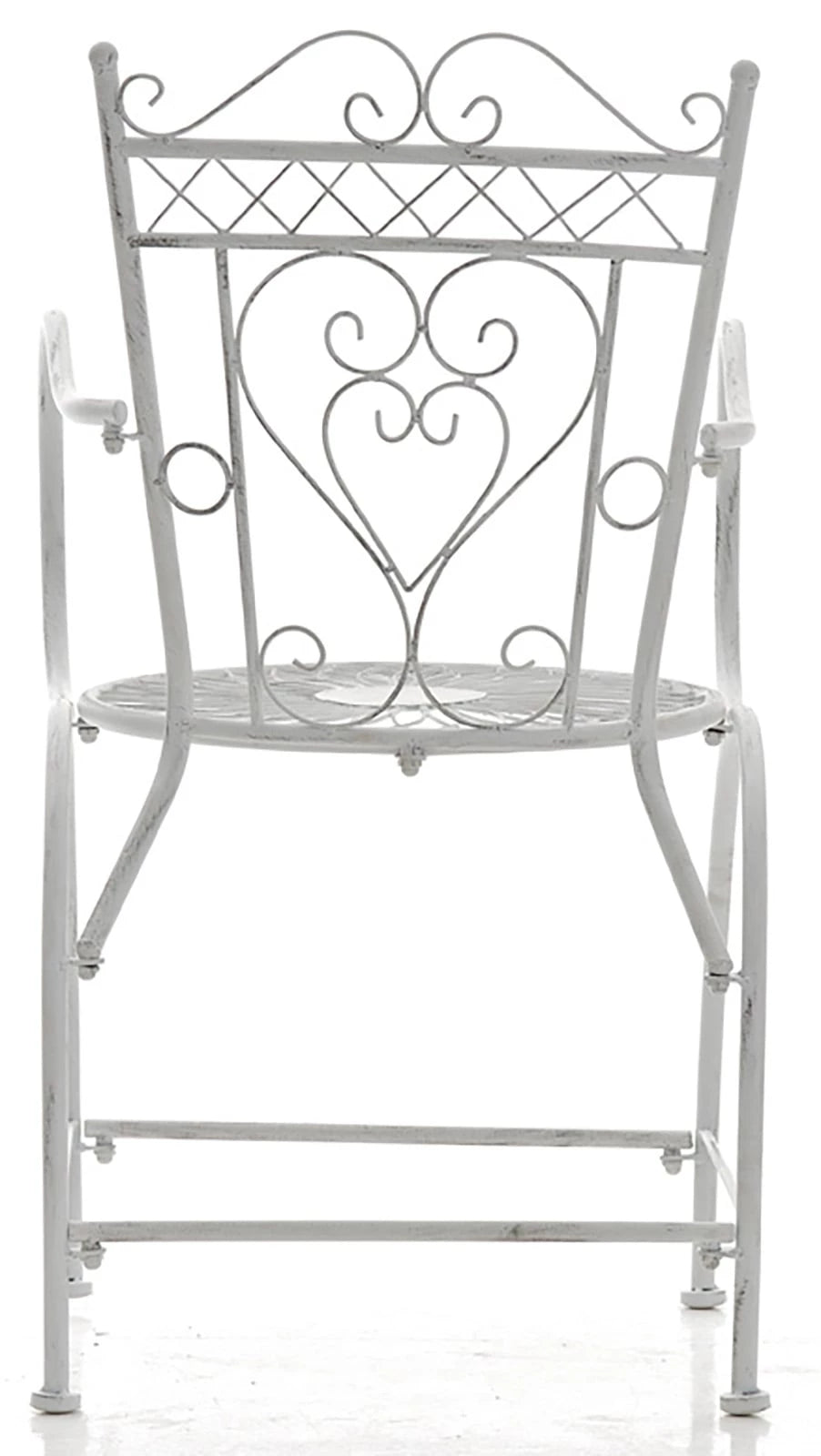 In And OutdoorMatch Tuinstoel Juana - Antiek Wit - Set van 2 - Ijzer - Buitenstoel - Stoel - Hoge kwaliteit - Luxe stijlvolle tuinstoel - Handgemaakt antiek patina Garden Chair