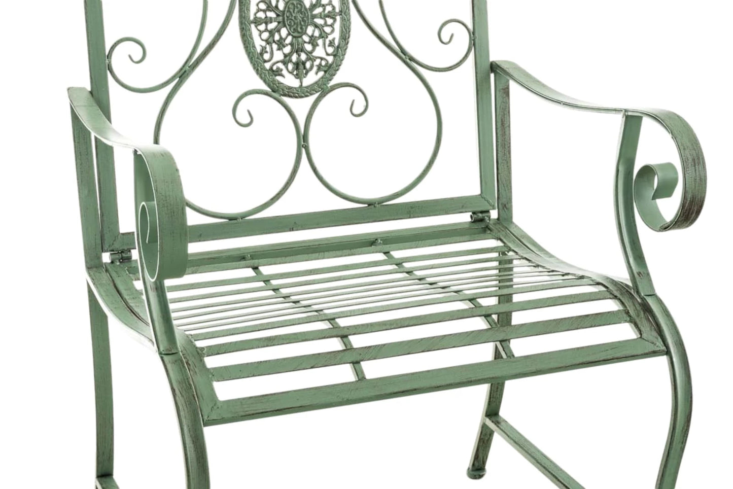 In And OutdoorMatch Tuinstoel Kenny - Groen - Set van 2 - Ijzer - Buitenstoel - Stoel - Hoge kwaliteit - Stijlvolle tuinstoel - Handgemaakt antiek patina Garden Chair