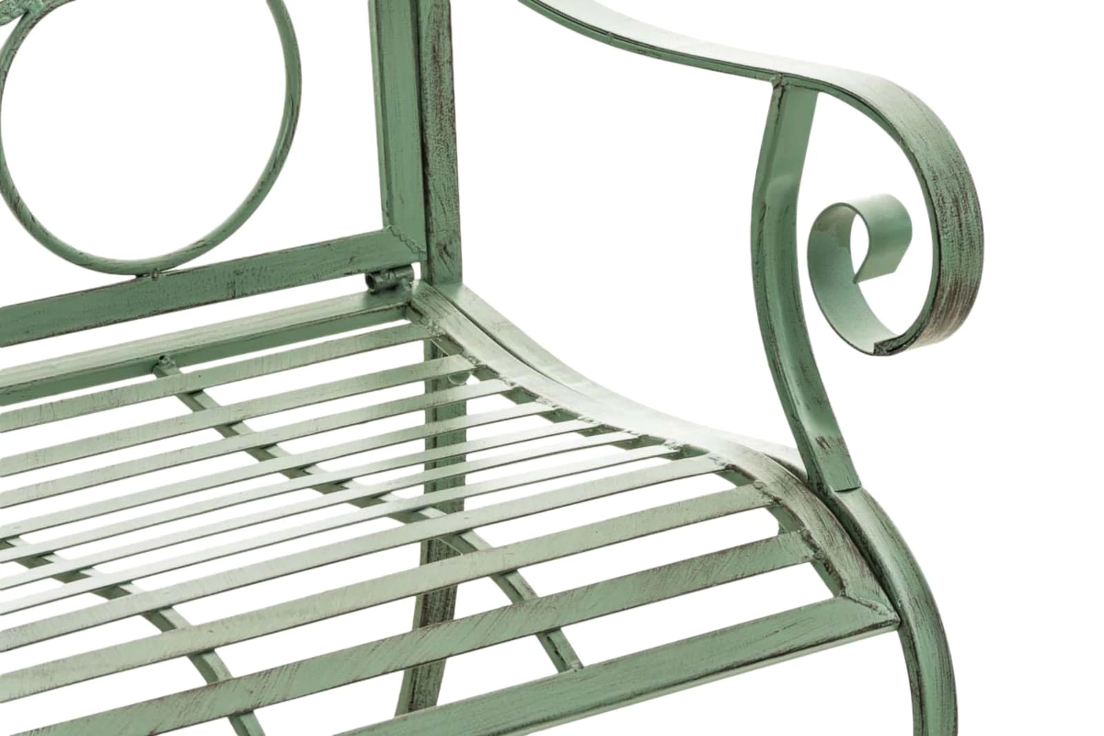 In And OutdoorMatch Tuinstoel Kenny - Groen - Set van 2 - Ijzer - Buitenstoel - Stoel - Hoge kwaliteit - Stijlvolle tuinstoel - Handgemaakt antiek patina Garden Chair