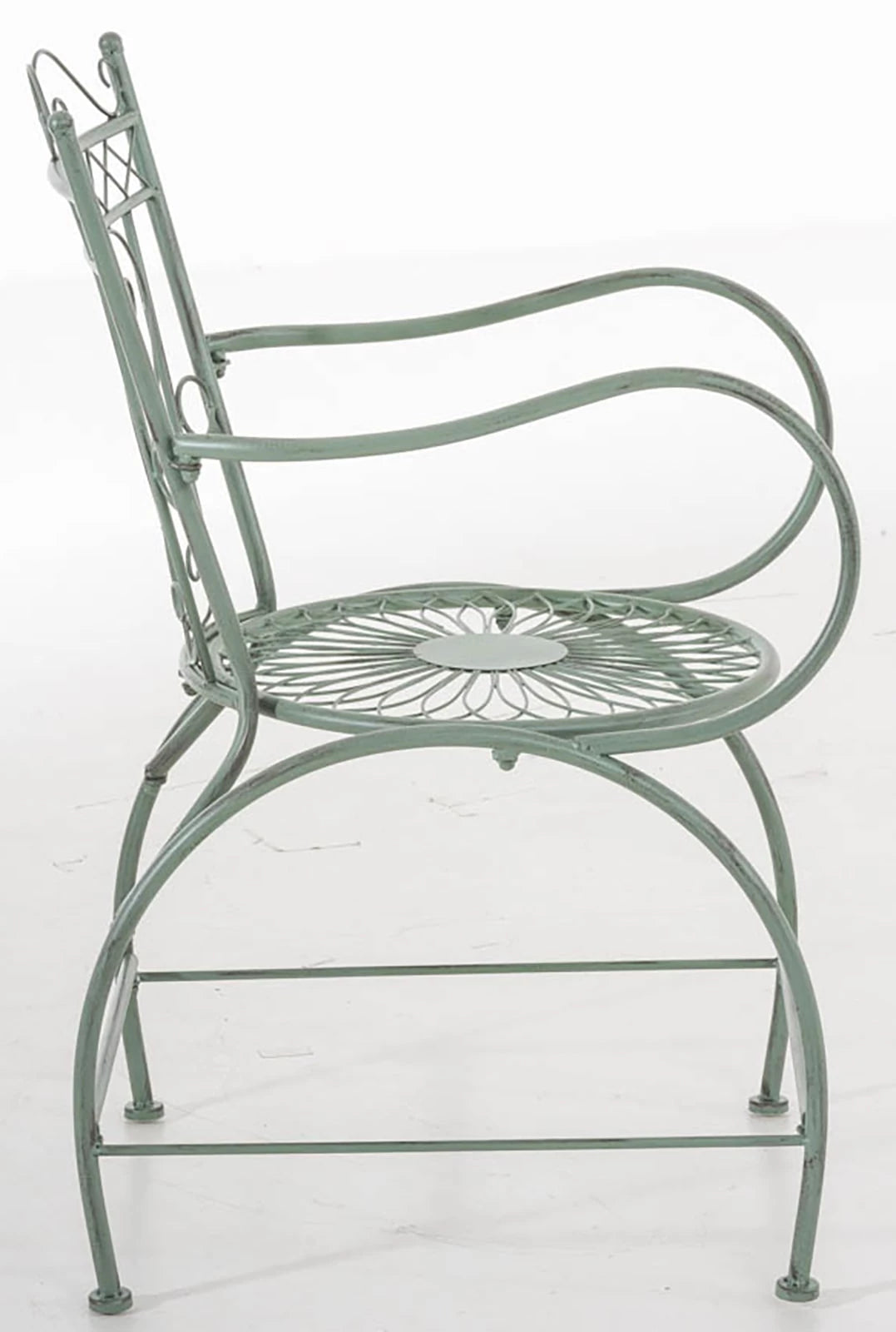 In And OutdoorMatch Tuinstoel Lola - Antiek Groen - Set van 2 - Ijzer - Buitenstoel - Stoel - Hoge kwaliteit - Luxe stijlvolle tuinstoel - Handgemaakt antiek patina Garden Chair