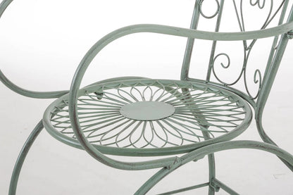 In And OutdoorMatch Tuinstoel Lola - Antiek Groen - Set van 2 - Ijzer - Buitenstoel - Stoel - Hoge kwaliteit - Luxe stijlvolle tuinstoel - Handgemaakt antiek patina Garden Chair