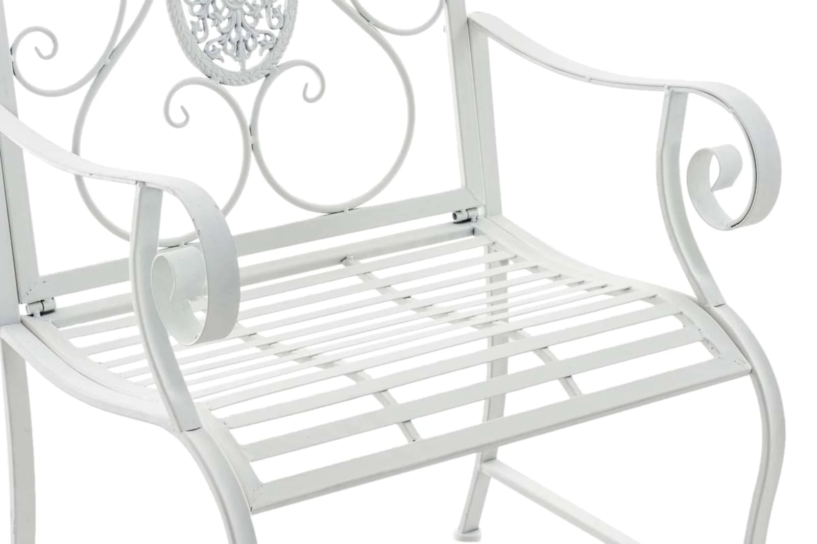 In And OutdoorMatch Tuinstoel Nick - Wit - Set van 2 - Ijzer - Buitenstoel - Stoel - Hoge kwaliteit - Stijlvolle tuinstoel - Handgemaakt antiek patina Garden Chair