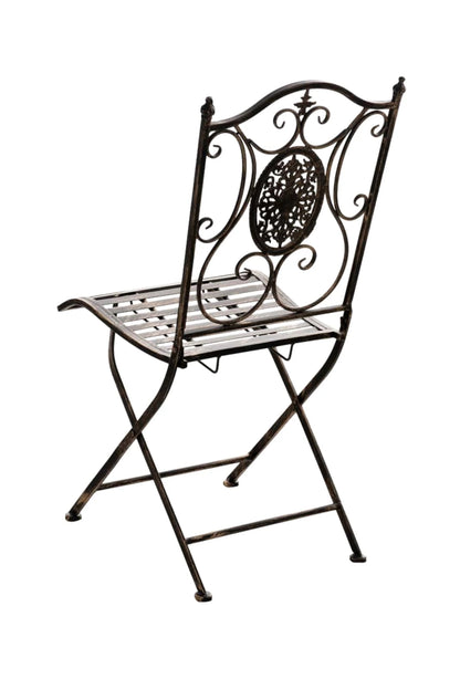 In And OutdoorMatch Tuinstoel Ninfa - Antiek Bruin - Set van 2 - Metaal - Klapstoel - Buitenstoel - Stoel - Hoge kwaliteit - Stijlvolle tuinstoel - Handgemaakt antiek patina Garden Chair