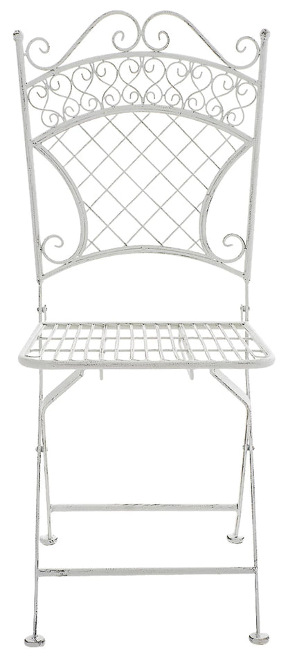 In And OutdoorMatch Tuinstoel Olivia - Grijs - Set van 2 - Klapstoel - Ijzer - Buitenstoel - Stoel - Hoge kwaliteit - Stijlvolle tuinstoel - Handgemaakt antiek patina Garden Chair