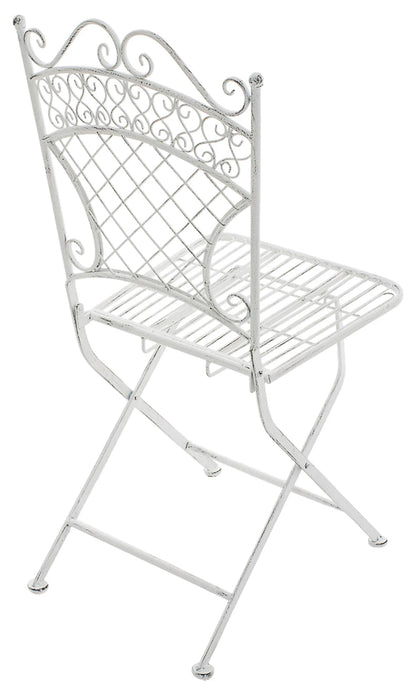 In And OutdoorMatch Tuinstoel Olivia - Grijs - Set van 2 - Klapstoel - Ijzer - Buitenstoel - Stoel - Hoge kwaliteit - Stijlvolle tuinstoel - Handgemaakt antiek patina Garden Chair