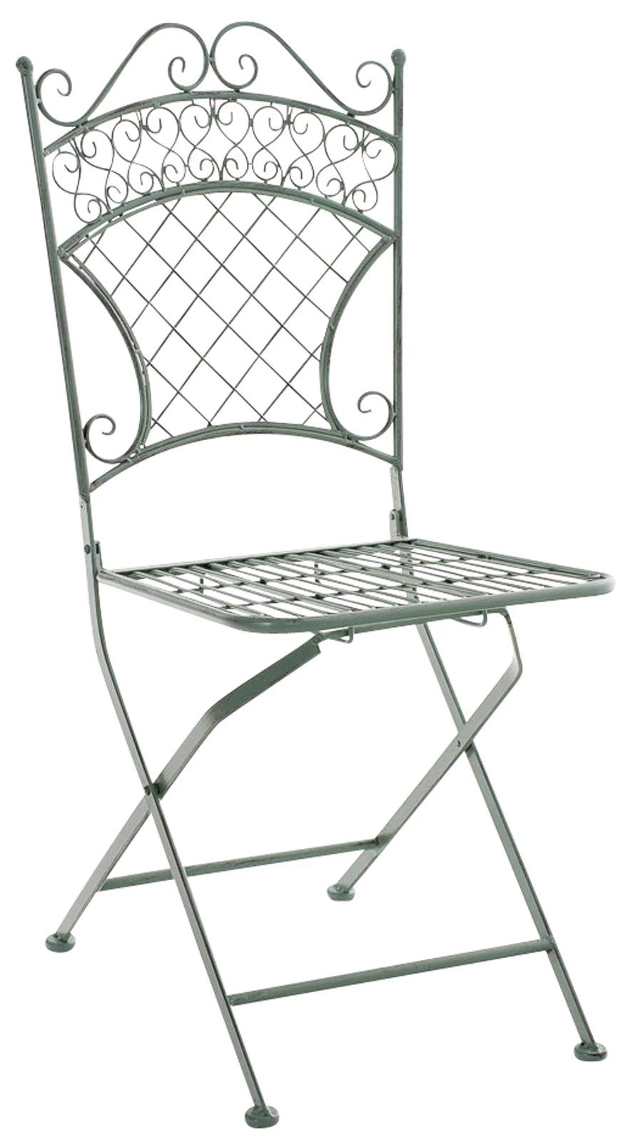 In And OutdoorMatch Tuinstoel Rens - Groen - Set van 2 - Klapstoel - Ijzer - Buitenstoel - Stoel - Hoge kwaliteit - Stijlvolle tuinstoel - Handgemaakt antiek patina Garden Chair