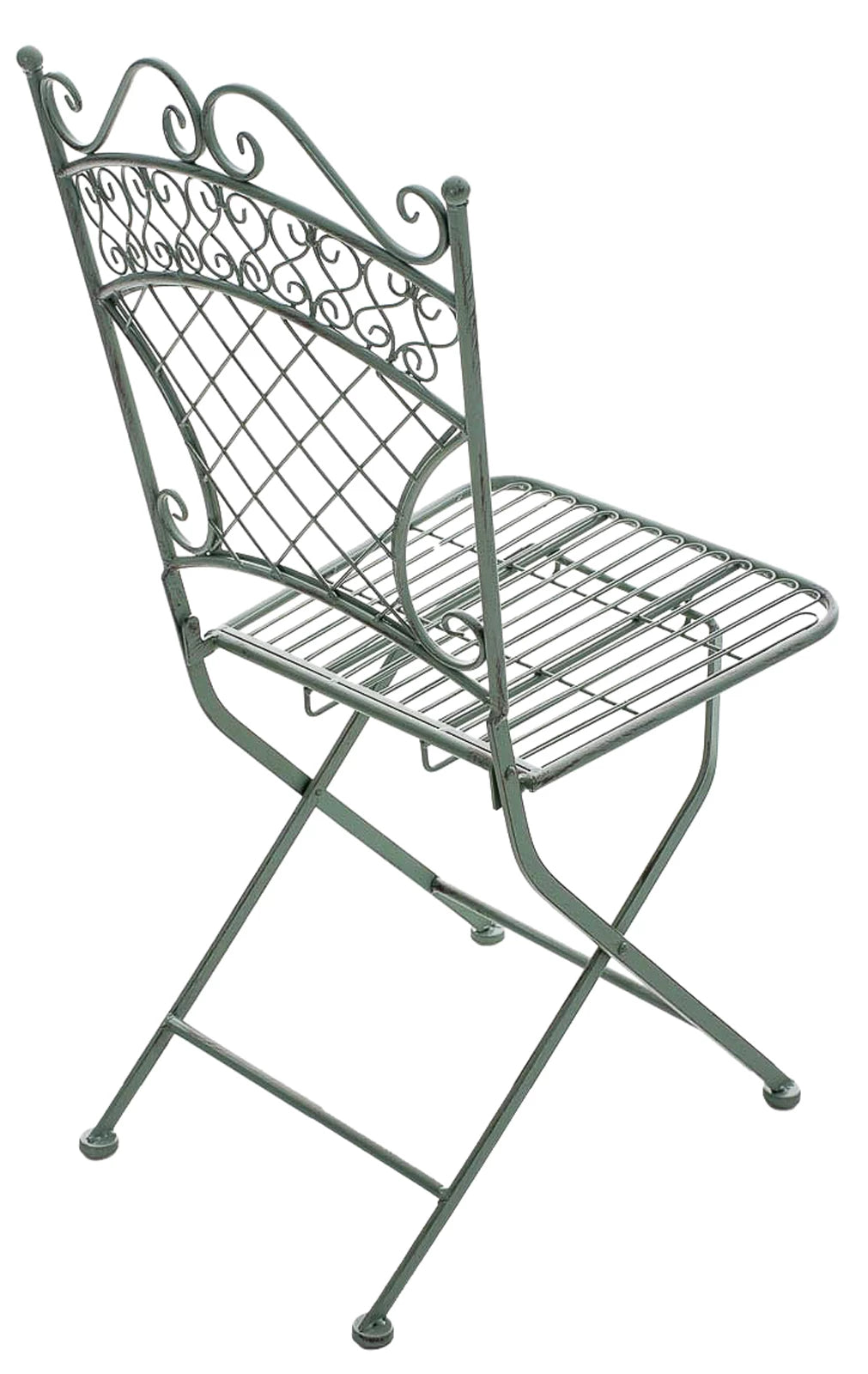 In And OutdoorMatch Tuinstoel Rens - Groen - Set van 2 - Klapstoel - Ijzer - Buitenstoel - Stoel - Hoge kwaliteit - Stijlvolle tuinstoel - Handgemaakt antiek patina Garden Chair