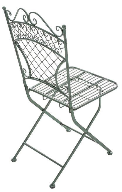 In And OutdoorMatch Tuinstoel Rens - Groen - Set van 2 - Klapstoel - Ijzer - Buitenstoel - Stoel - Hoge kwaliteit - Stijlvolle tuinstoel - Handgemaakt antiek patina Garden Chair