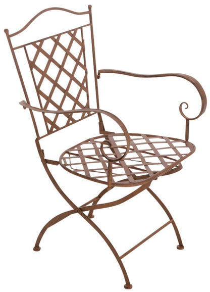 In And OutdoorMatch Tuinstoel Rosanne - Bruin - Set van 2 - Ijzer - Buitenstoel - Stoel - Hoge kwaliteit - Stijlvolle tuinstoel - Handgemaakte antieke patina Garden Chair