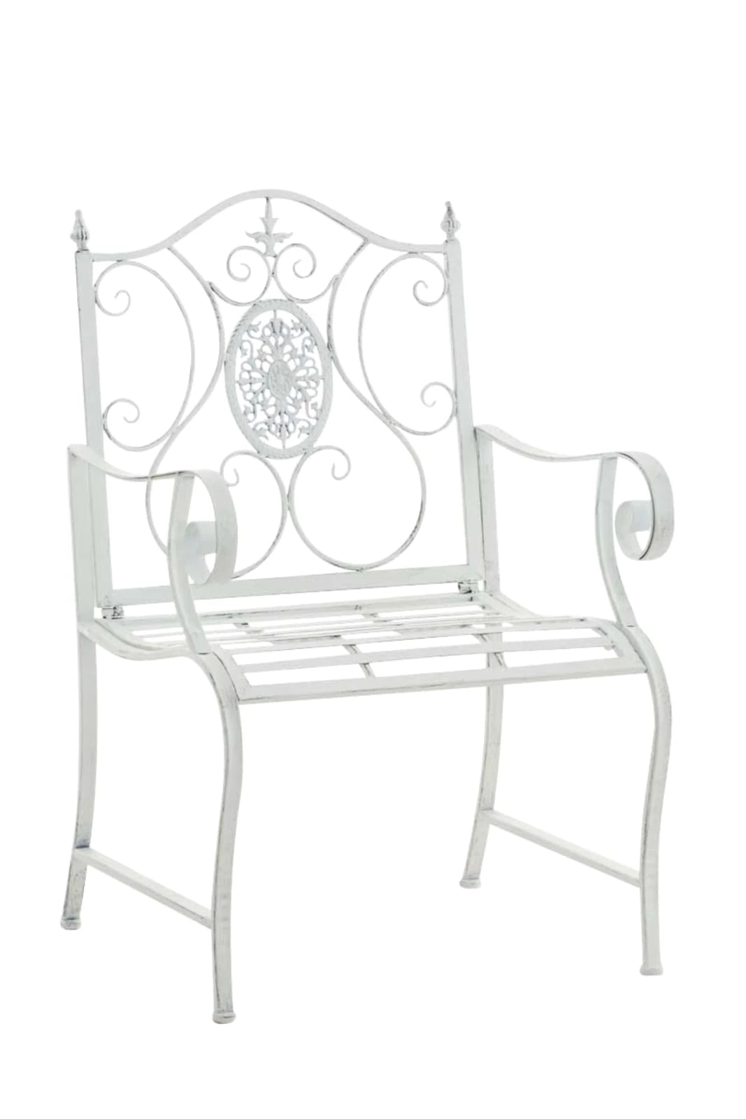 In And OutdoorMatch Tuinstoel Segundo - Wit - Set van 2 - Ijzer - Buitenstoel - Stoel - Hoge kwaliteit - Luxe stijlvolle tuinstoel - Handgemaakt antiek patina Garden Chair