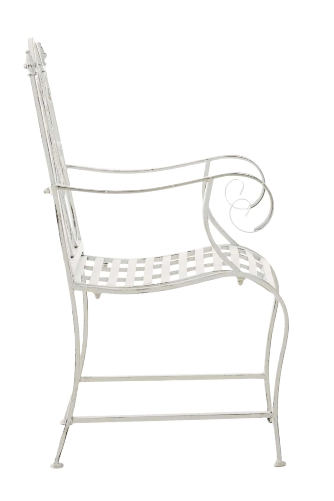 In And OutdoorMatch Tuinstoel Segundo - Wit - Set van 2 - Ijzer - Buitenstoel - Stoel - Hoge kwaliteit - Luxe stijlvolle tuinstoel - Handgemaakt antiek patina Garden Chair