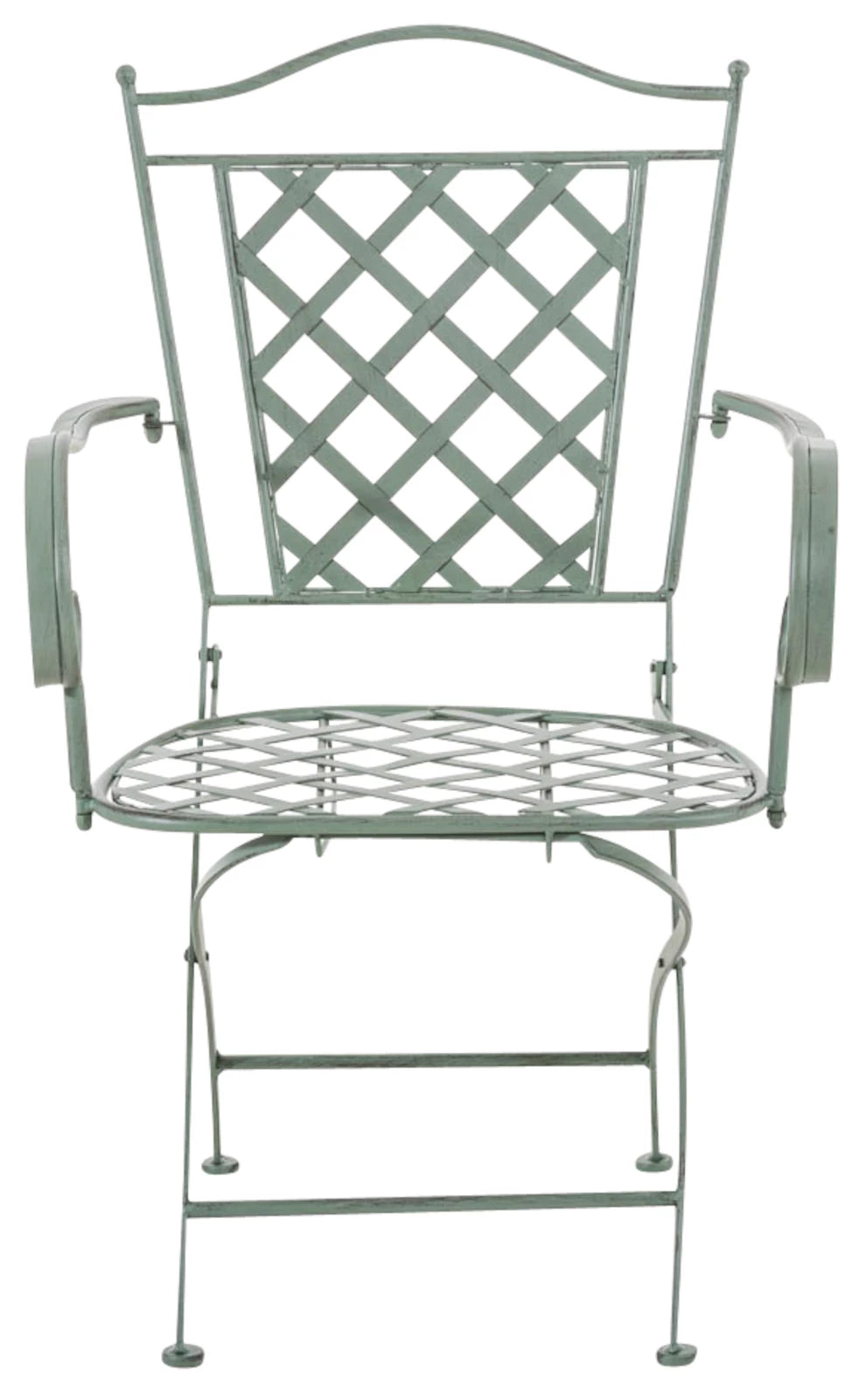 In And OutdoorMatch Tuinstoel Valeria - Groen - Set van 2 - Ijzer - Buitenstoel - Stoel - Hoge kwaliteit - Stijlvolle tuinstoel - Handgemaakt antiek patina Garden Chair