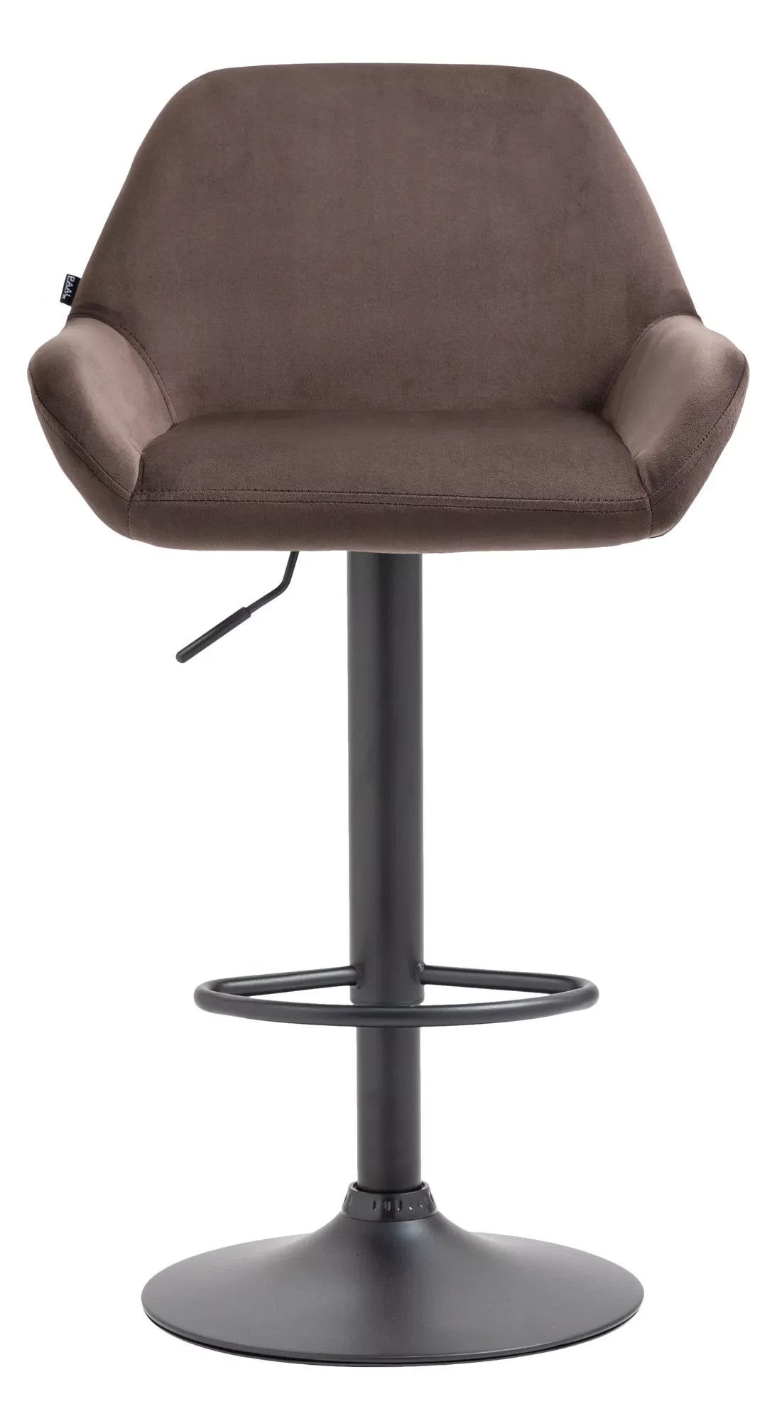 In And OutdoorMatch Velvet barkruk Cleora - Bruin - In hoogte verstelbaar - Set van 1 - Zithoogte 63-83cm - Met rugleuning - Voor keuken en bar - Ergonomische barstoelen Barkrukken / hocker