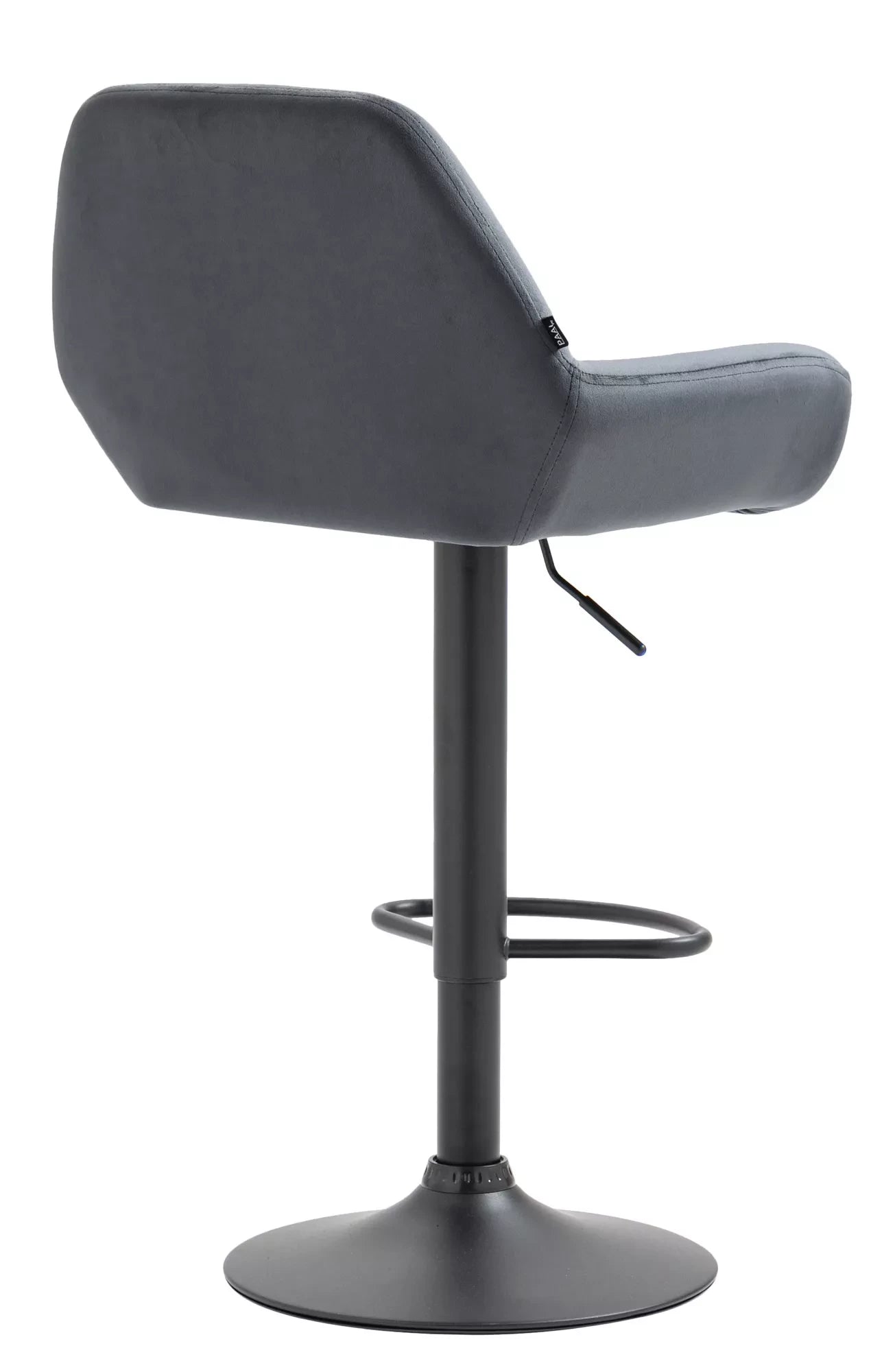 In And OutdoorMatch Velvet barkruk Magali - Grijs - In hoogte verstelbaar - Set van 1 - 63-83cm zithoogte - Met rugleuning - Voor keuken en bar - Ergonomische barstoelen Barkrukken / hocker