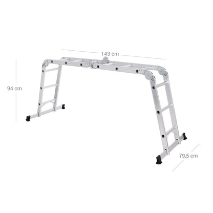 In And OutdoorMatch Vouwladder Remington - Telescoopladder - Multifunctionele ladder - 97x25x80cm Ladder