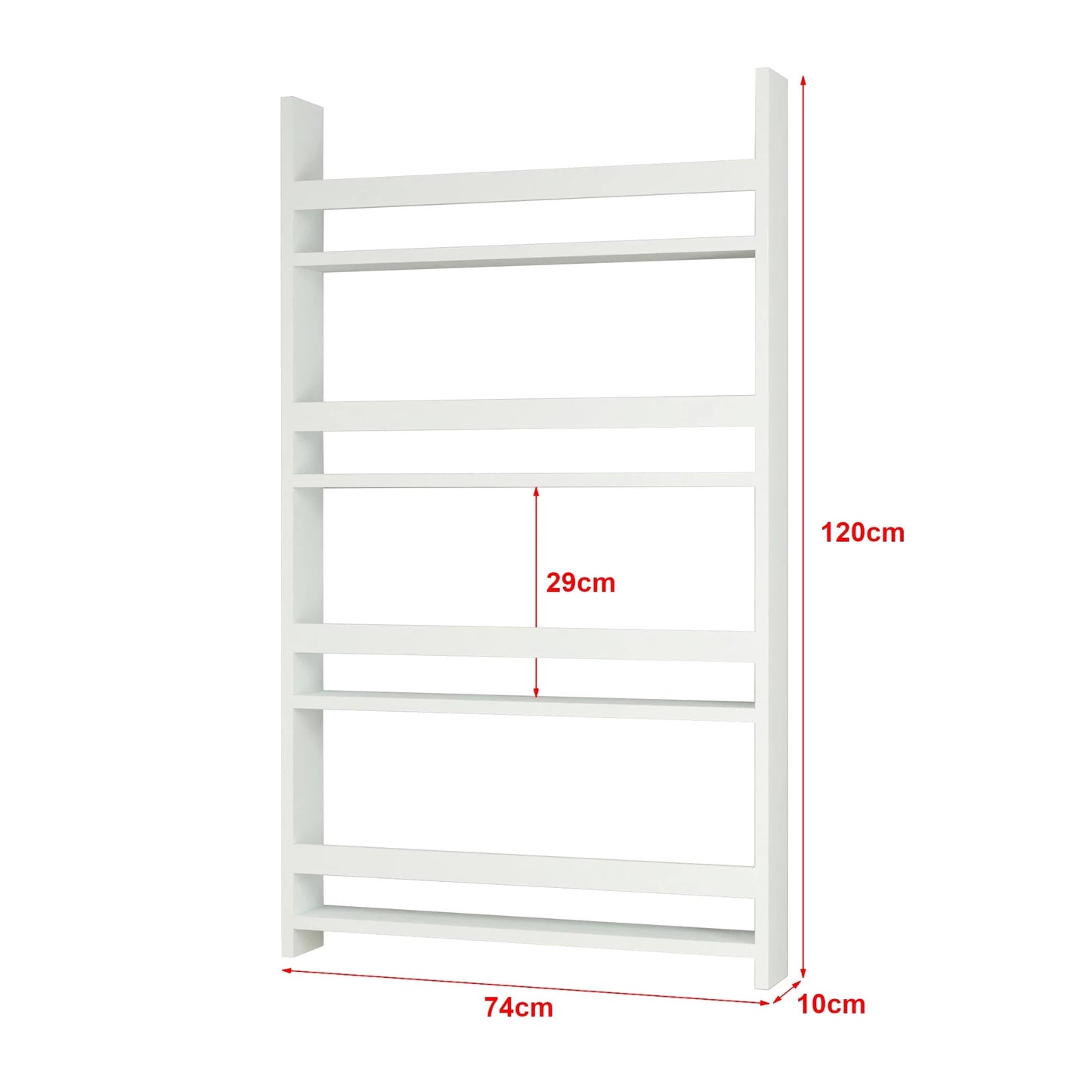 In And OutdoorMatch Wandplank Americo - Wandrek - 120x74x10 cm - Wit - Spaanplaat - Stijlvol Design Wandplank