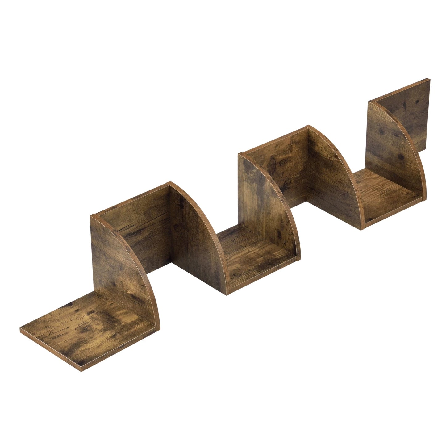 In And OutdoorMatch Wandplank Vaughn - Wandrek Zigzag - 123x19,5x19,5 cm - Walnoot - Modern Design Wandplank