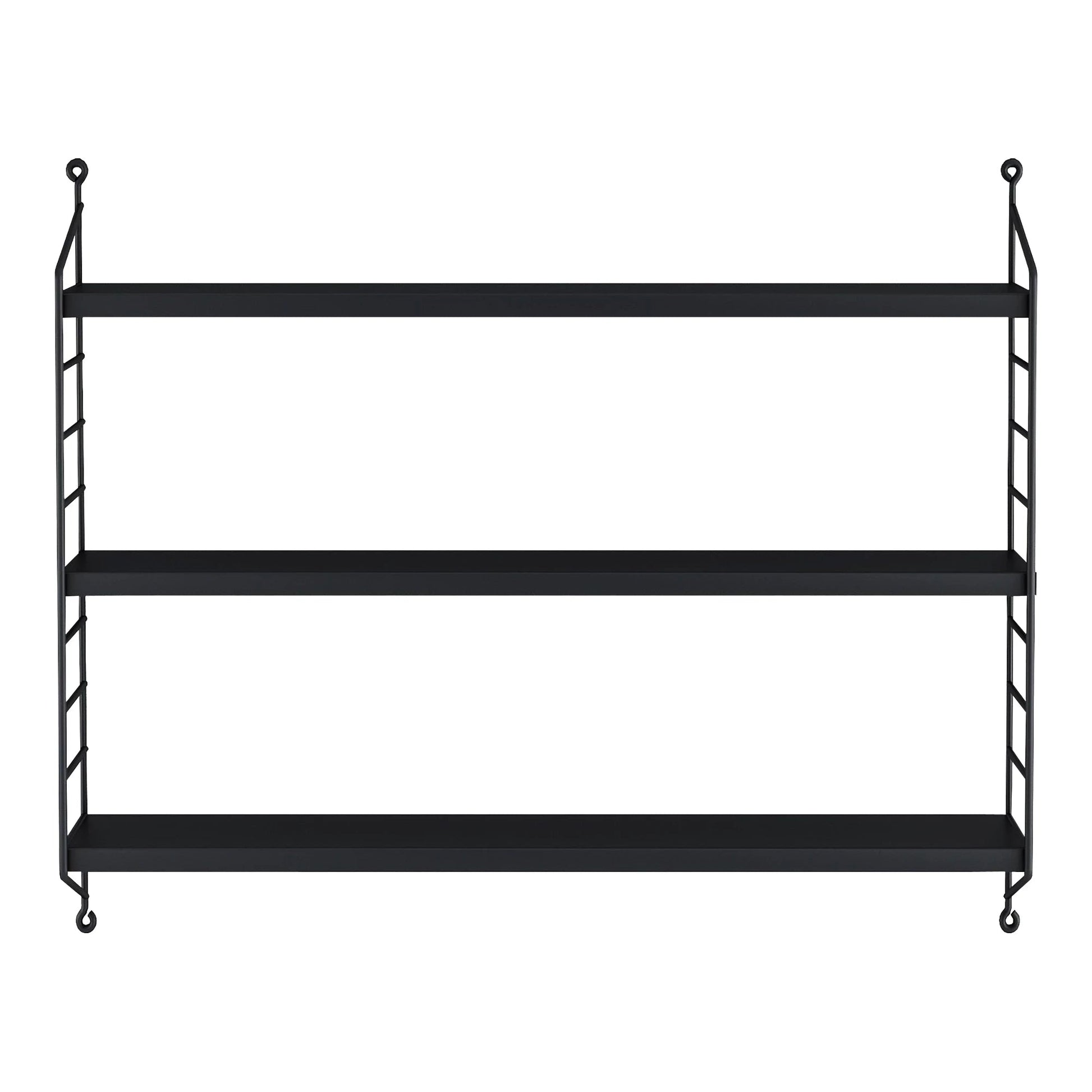 In And OutdoorMatch Wandrek Mani - Met 3 Planken - 50x60x15 cm - Zwart - Staal kitchen rack