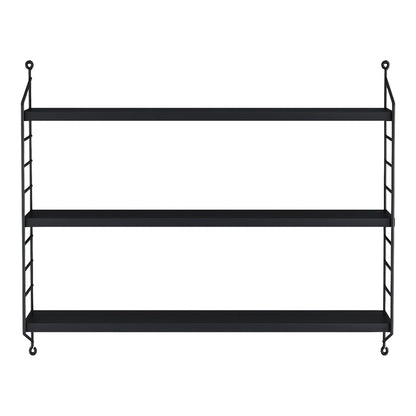 In And OutdoorMatch Wandrek Mani - Met 3 Planken - 50x60x15 cm - Zwart - Staal kitchen rack