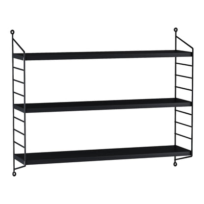 In And OutdoorMatch Wandrek Mani - Met 3 Planken - 50x60x15 cm - Zwart - Staal kitchen rack