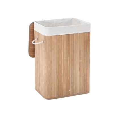 In And OutdoorMatch Wasmand met deksel Imelda - Met handvatten - Wasbox - Rechthoek - Wassorteerder - Rieten - 40x30x60cm Wasmand