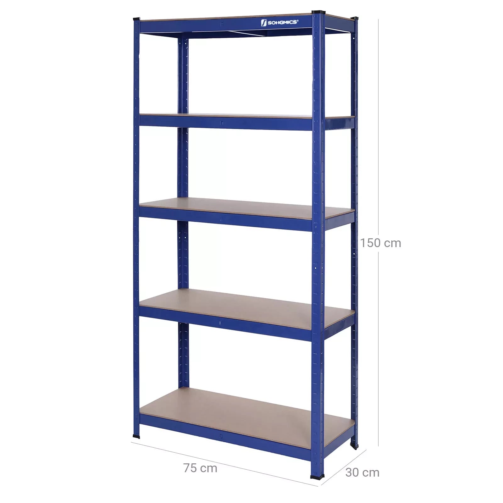 In And OutdoorMatch stellingkast Flora - 75x30x150cm - Set van 1 - Opbergrek - Metaal - 175 kg draagvermogen - Verstelbaar storage rack