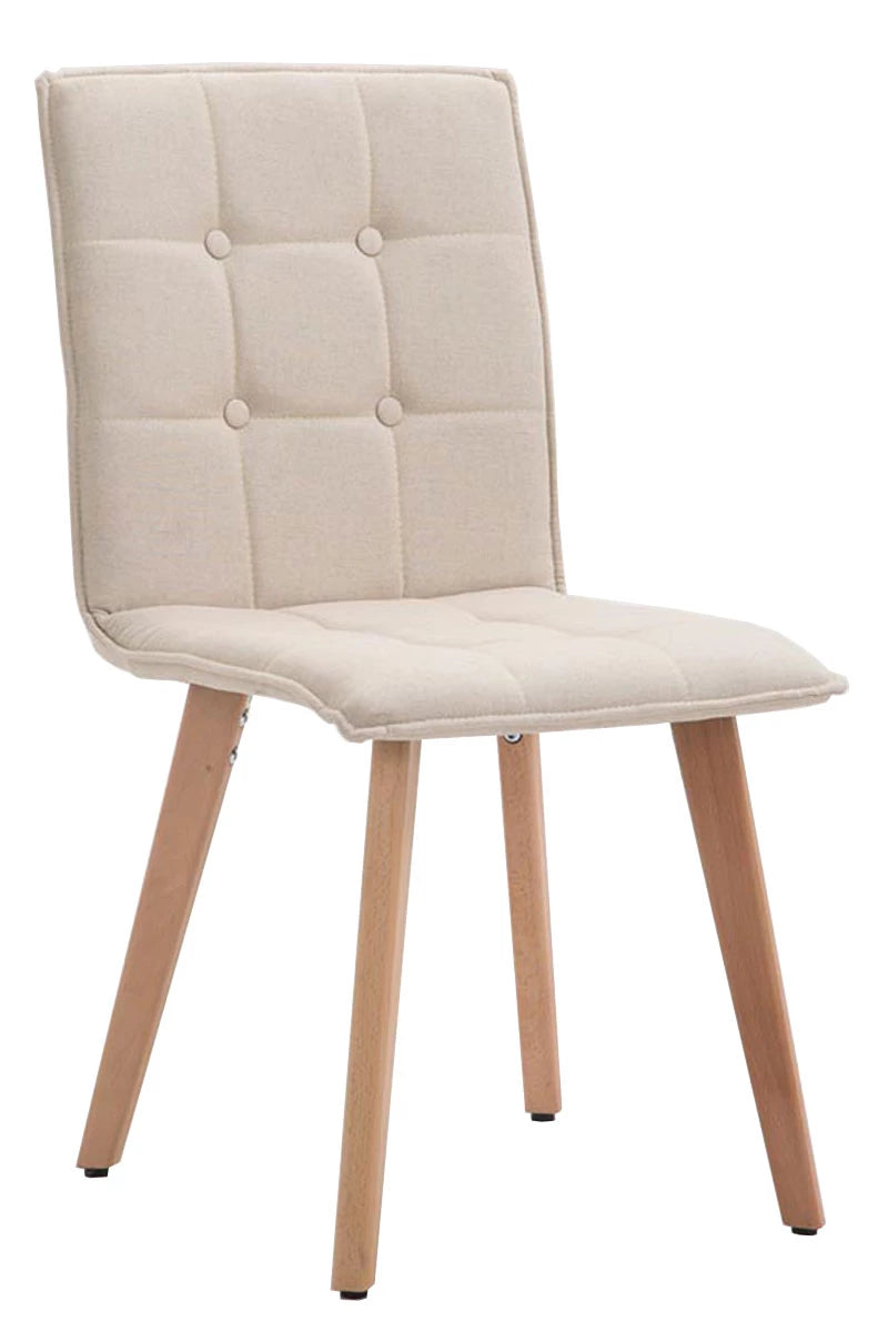 In And OutdoorMatch stoel Miguel - Beige - Beige stoel - Bezoekersstoel - Eetkamerstoel - Stof - Hoge kwaliteit bekleding - Minimalistische stijlstoel - Klassieke eetkamerstoel Eetkamerstoel