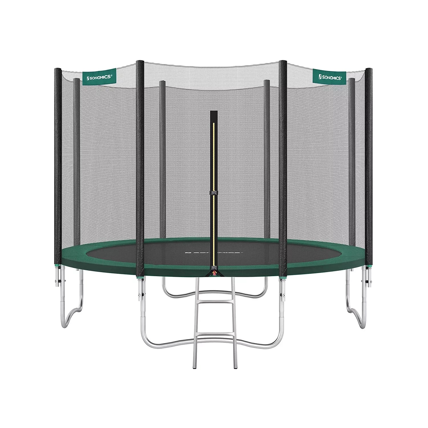 In And OutdoorMatch trampoline met veiligheidsnet Melody - tuintrampoline - 366 cm - ronde trampoline - met veiligheidsnet - met ladder - Zwart Groen Trampoline