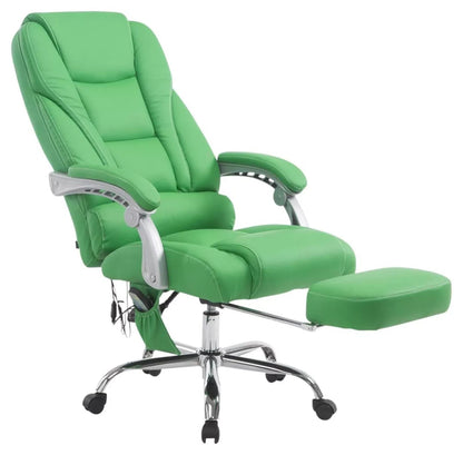 In En OutdoorMatch Ergonomische Bureaustoel Elise met massagefunctie - Lange Rugleuning - Groen - Zithoogte 47-56cm - Kunstleer - Op Wielen - Voor Volwassenen Bureaustoel