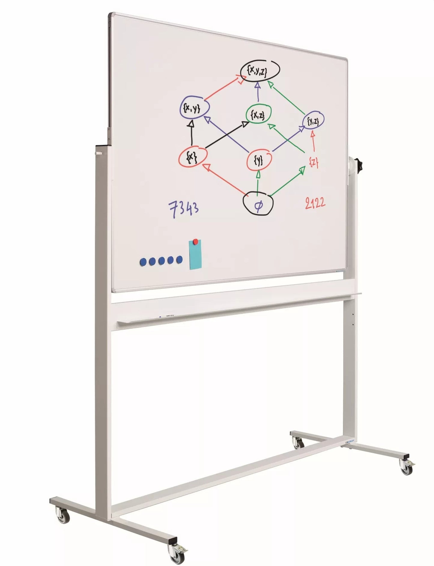 Mobiel whiteboard Bernard - Kantelbaar - Weekplanner - Maandplanner - Jaarplanner - Dubbelzijdig en magnetisch - 100x200cm Kantelbaar whiteboard