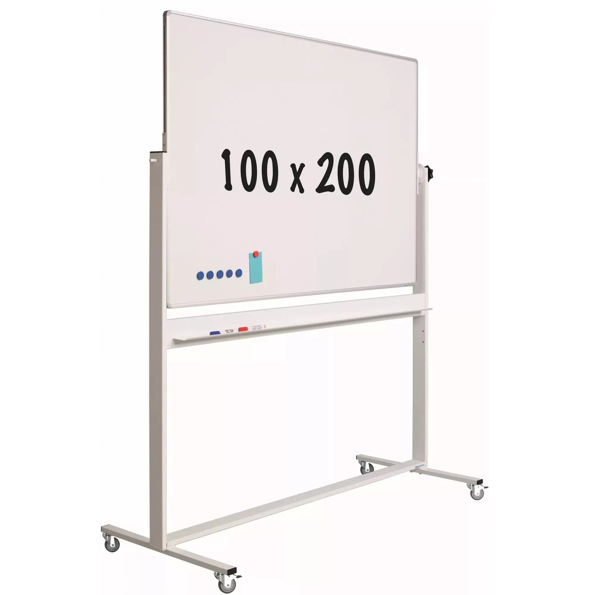 Mobiel whiteboard Bertie - Kantelbaar - Weekplanner - Maandplanner - Jaarplanner - Dubbelzijdig en magnetisch - 100x200cm Whiteboards