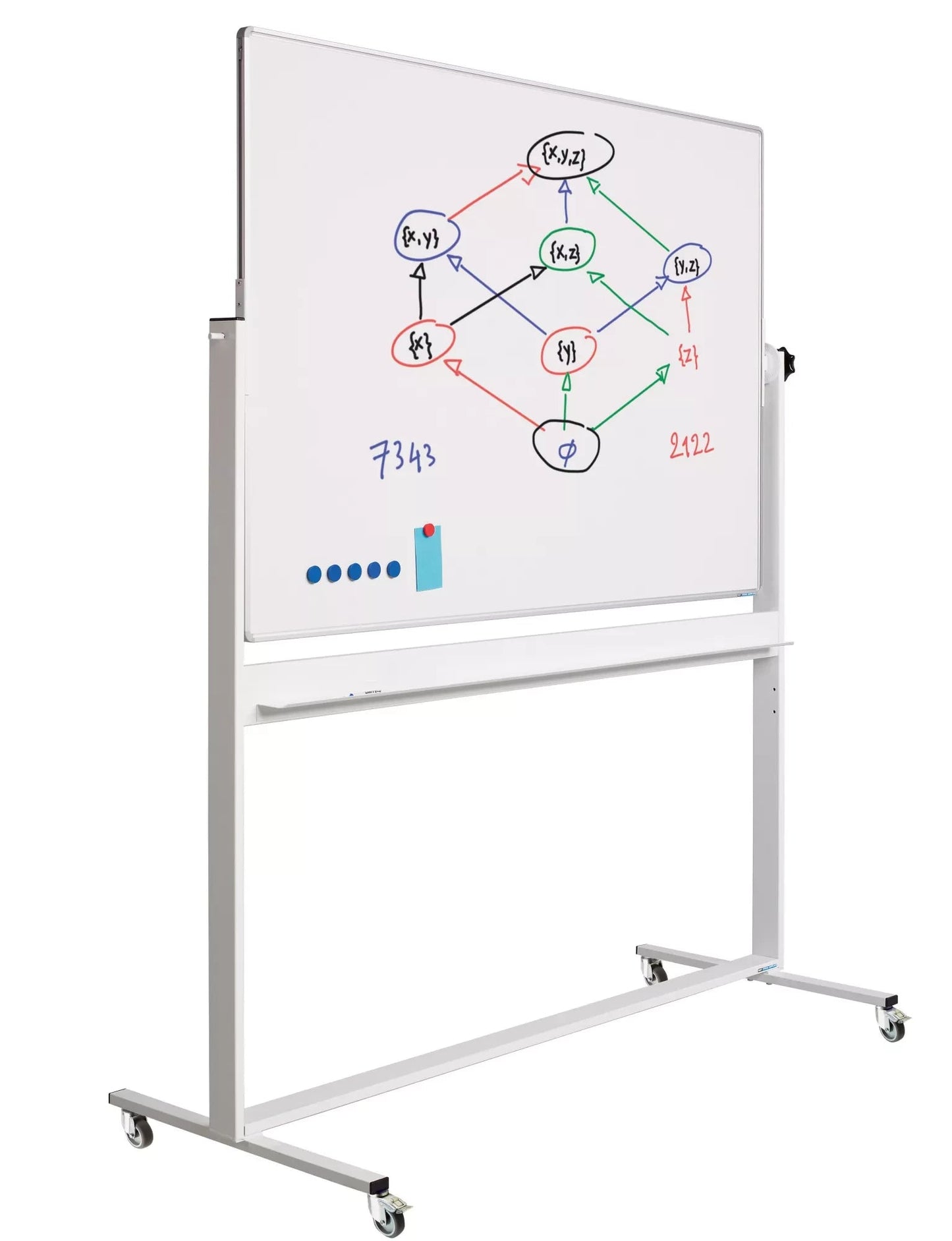 Mobiel whiteboard Devon - Kantelbaar - Weekplanner - Maandplanner - Jaarplanner - Dubbelzijdig en magnetisch - 100x150cm Kantelbaar whiteboard