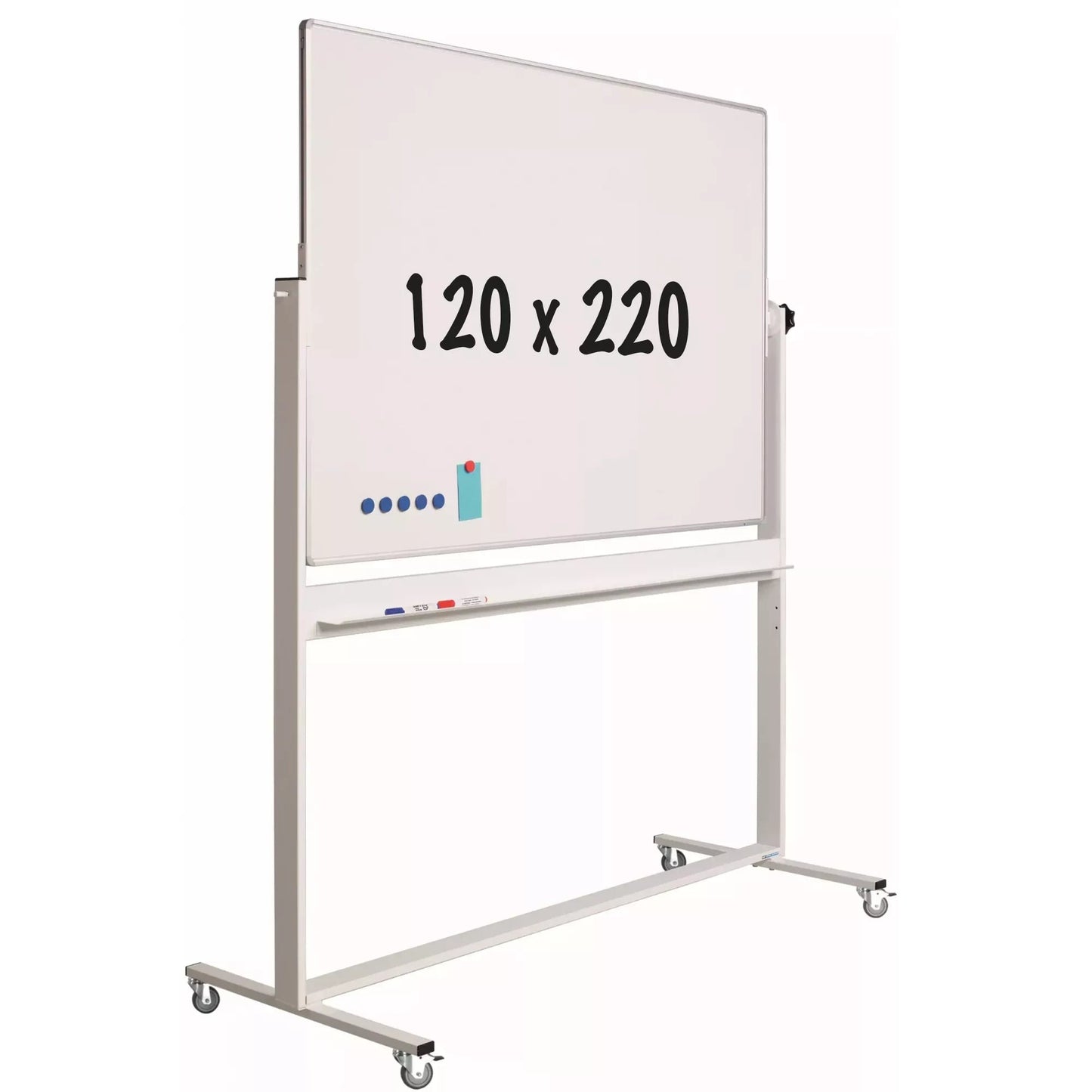 Mobiel whiteboard Horacio - Kantelbaar - Weekplanner - Maandplanner - Jaarplanner - Dubbelzijdig en magnetisch - 120x220cm Kantelbaar whiteboard