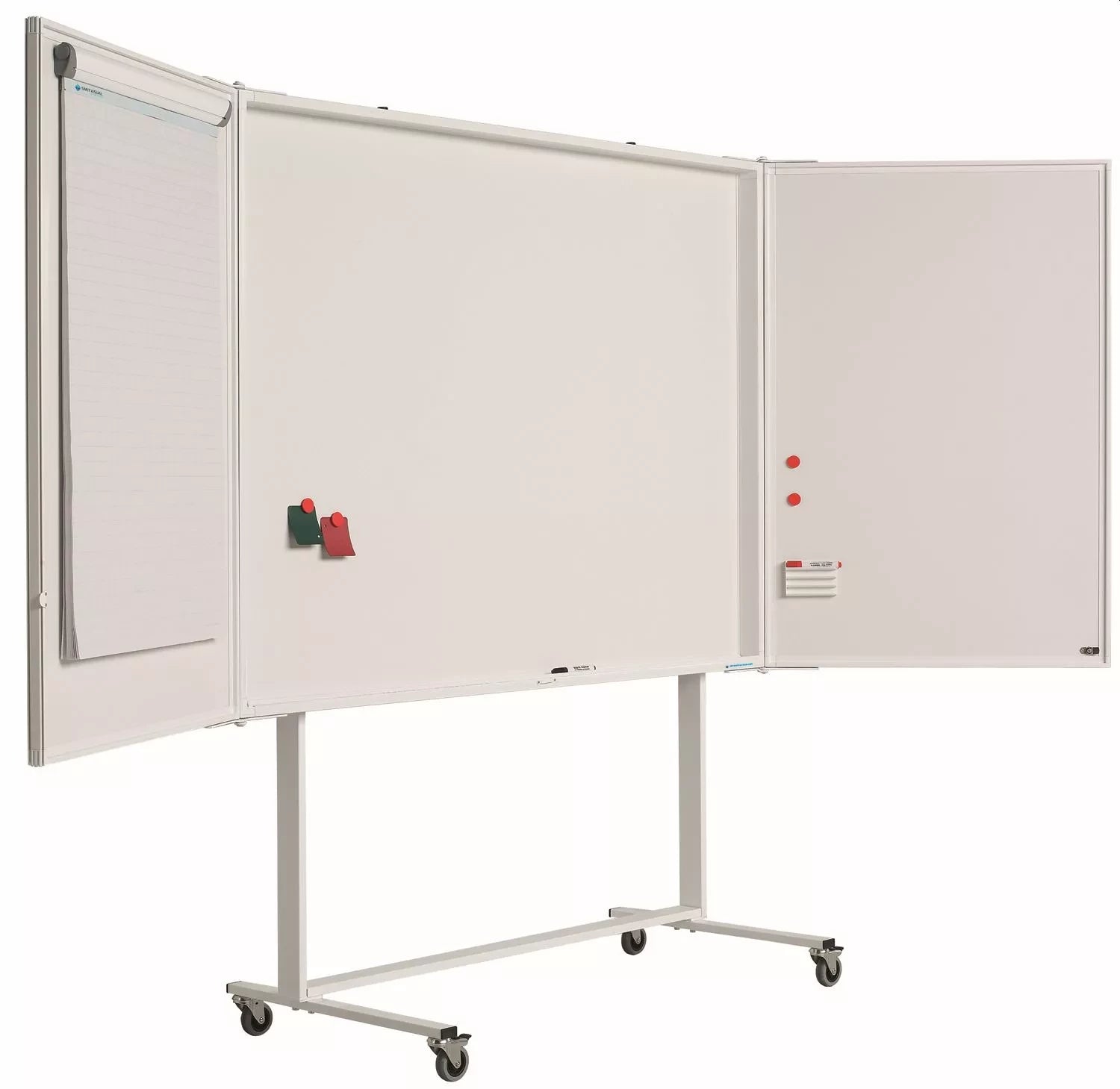 Mobiel whiteboard PRO Ramirez - Vijfzijdig - Emaille staal - Weekplanner - Maandplanner - Jaarplanner - Magnetisch - Wit - 120x165cm Whiteboards