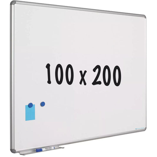 Whiteboard - Geëmailleerd staal - Wit - Magnetisch - 100x200cm Whiteboards