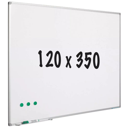 Whiteboard Kelley - Geverfd staal - Magnetisch - Wit - 120x350cm Whiteboards