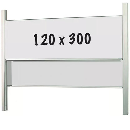 Whiteboard PRO Araceli - 2 in 1 - Emaille staal - Weekplanner - Maandplanner - Jaarplanner - Magnetisch - Wit - 120x300cm Whiteboards