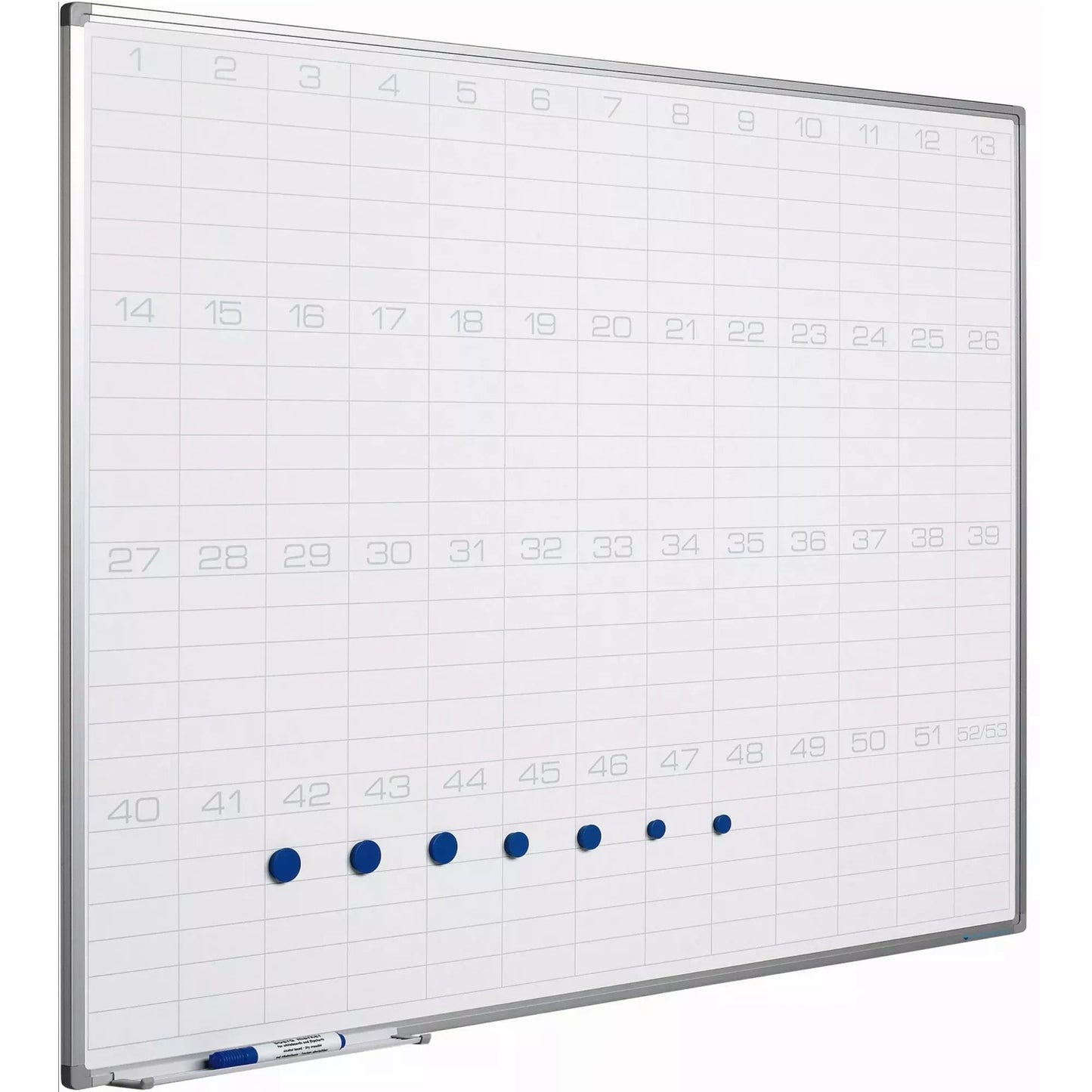 Whiteboard PRO Estes - Emaille staal - Weekplanner - Maandplanner - Jaarplanner - Magnetisch - Wit - 90x120cm Planbord