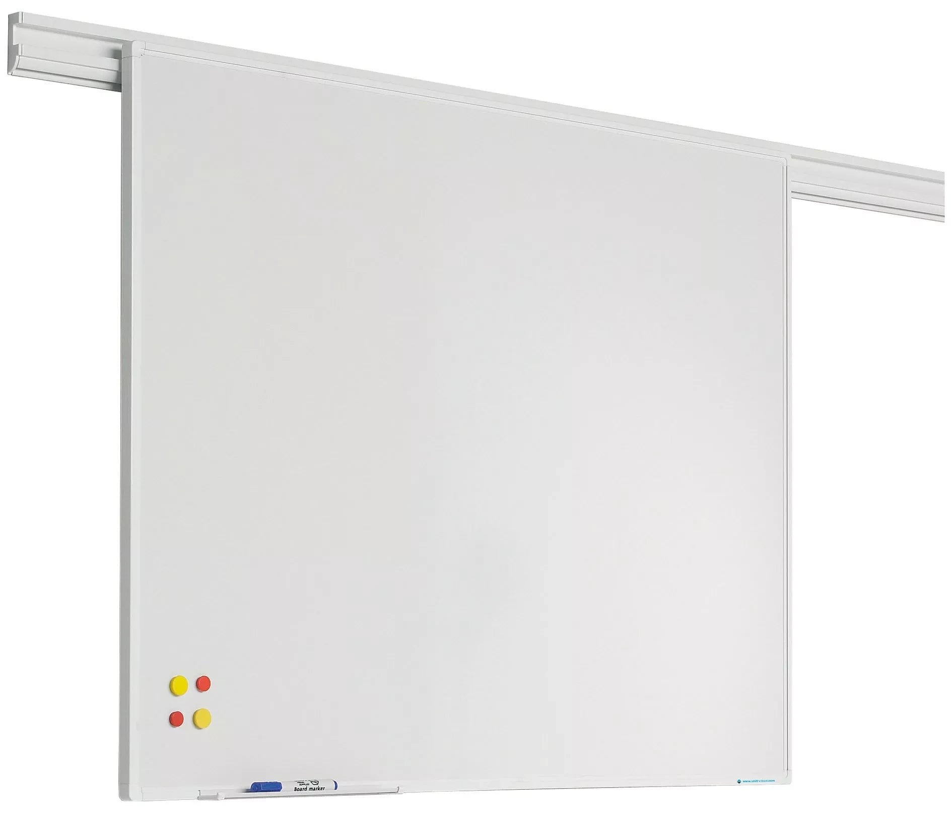 Whiteboard rail PRO Arnoldo - Emaille staal - Weekplanner - Maandplanner - Jaarplanner - Magnetisch - Wit - 60x90cm Whiteboards