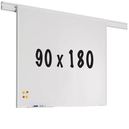 Whiteboard rail PRO Baird - Emaille staal - Weekplanner - Maandplanner - Jaarplanner - Magnetisch - Wit - 90x180cm Whiteboards